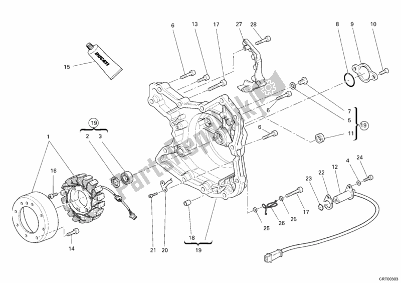 Todas as partes de Tampa Do Gerador do Ducati Multistrada 620 USA 2006